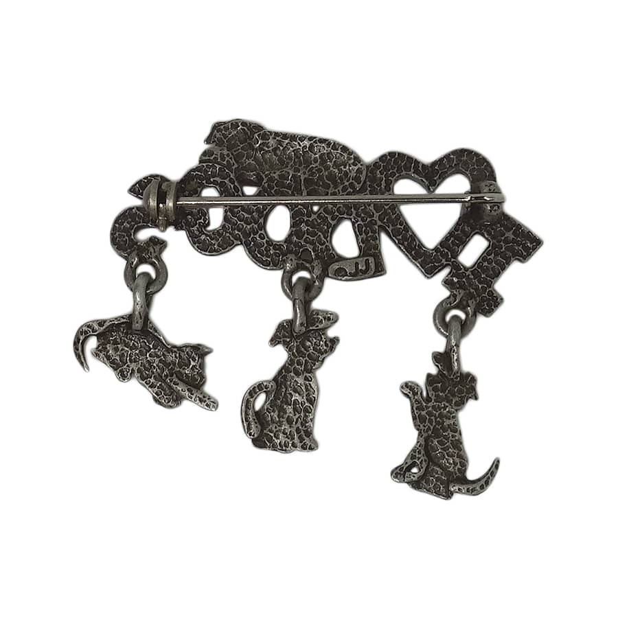 JJ 犬 I LOVE DOGS ビンテージ ブローチ JONETTE JEWELRY