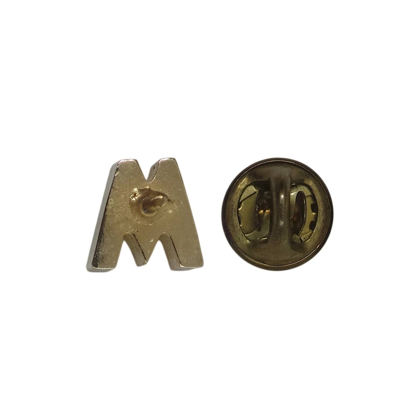 アルファベット イニシャル M ピンズ 文字 金色