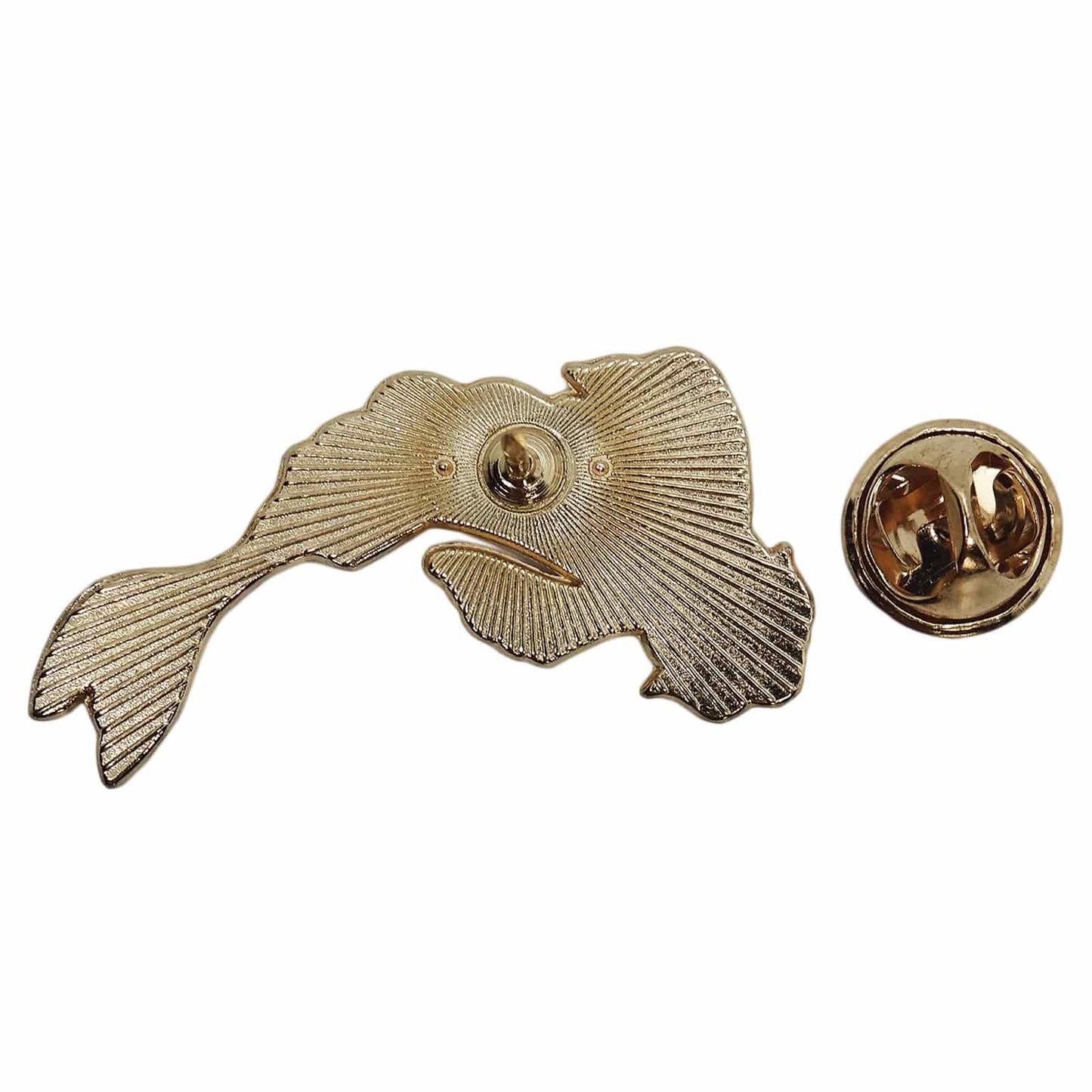鯉 ピンズ 魚 白 留め具付き