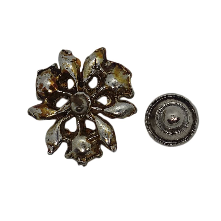 ラインストーン 花 ピンズ 留め具付き
