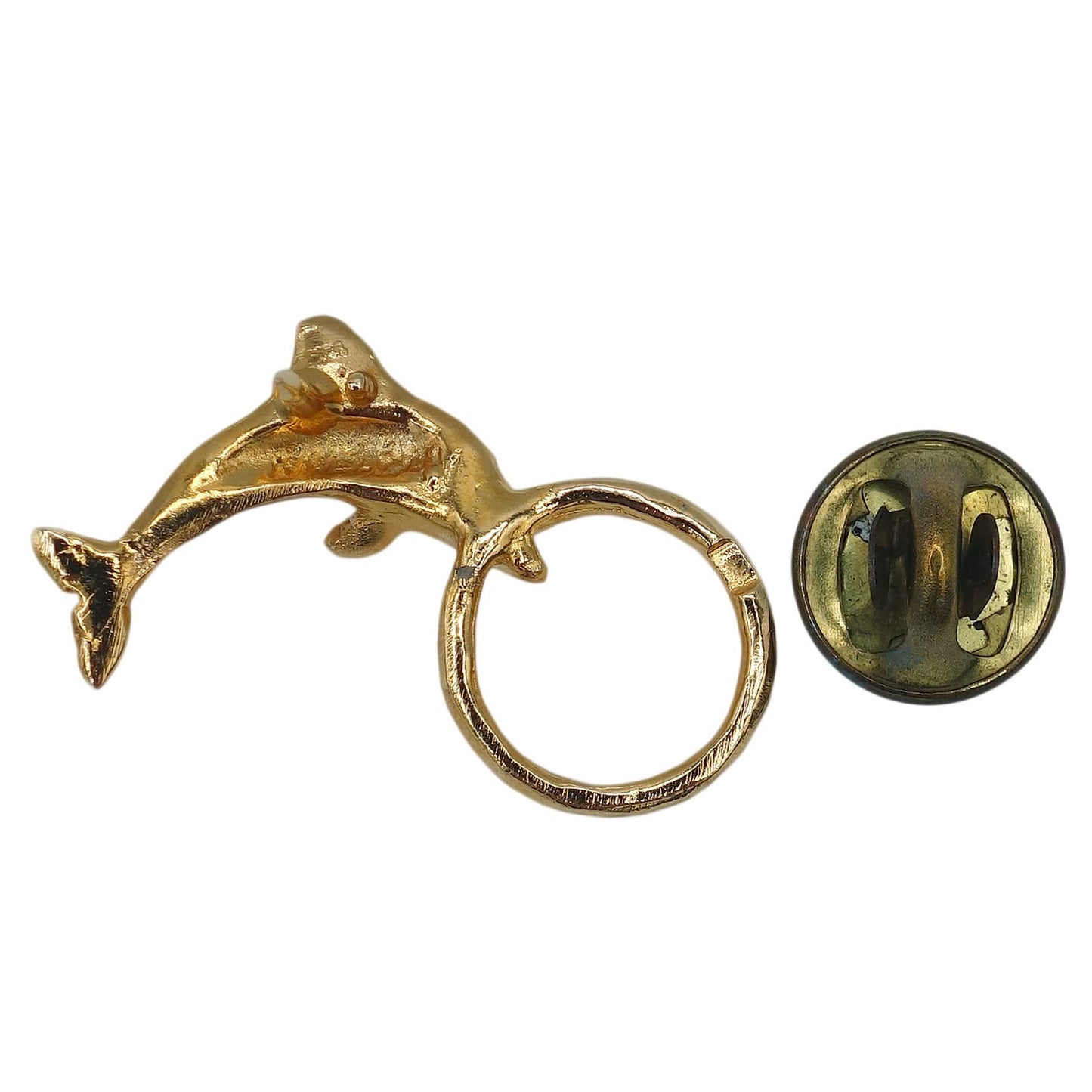 イルカ ピンズ 金色 動物