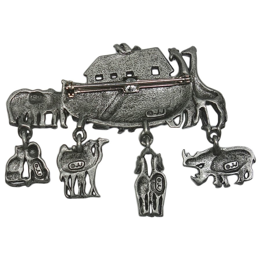 ノアの方舟 動物 ビンテージブローチ JONETTE JEWELRY ピューター