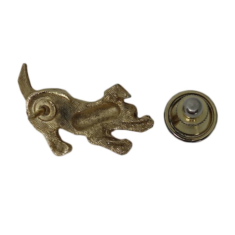 犬 ピンズ 金色 動物 留め具付き