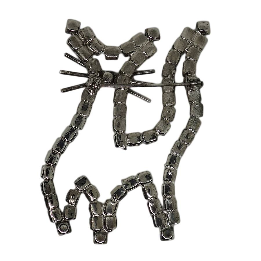 猫 ラインストーン ブローチ 動物