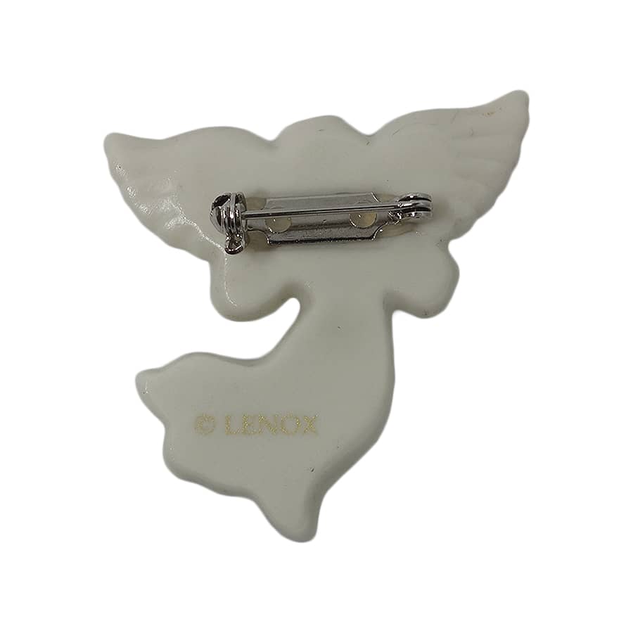 LENOX ハートを持つ天使 ブローチ 陶磁器