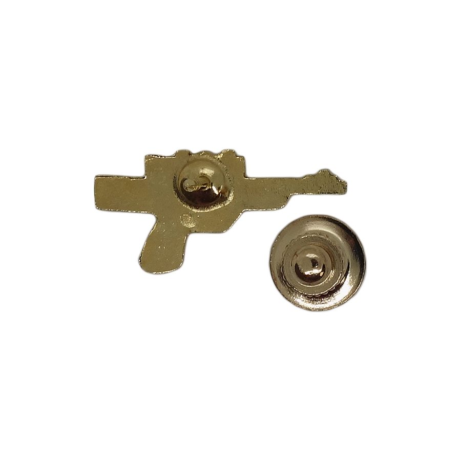 ライフル ピンズ 銃 金色 留め具付き