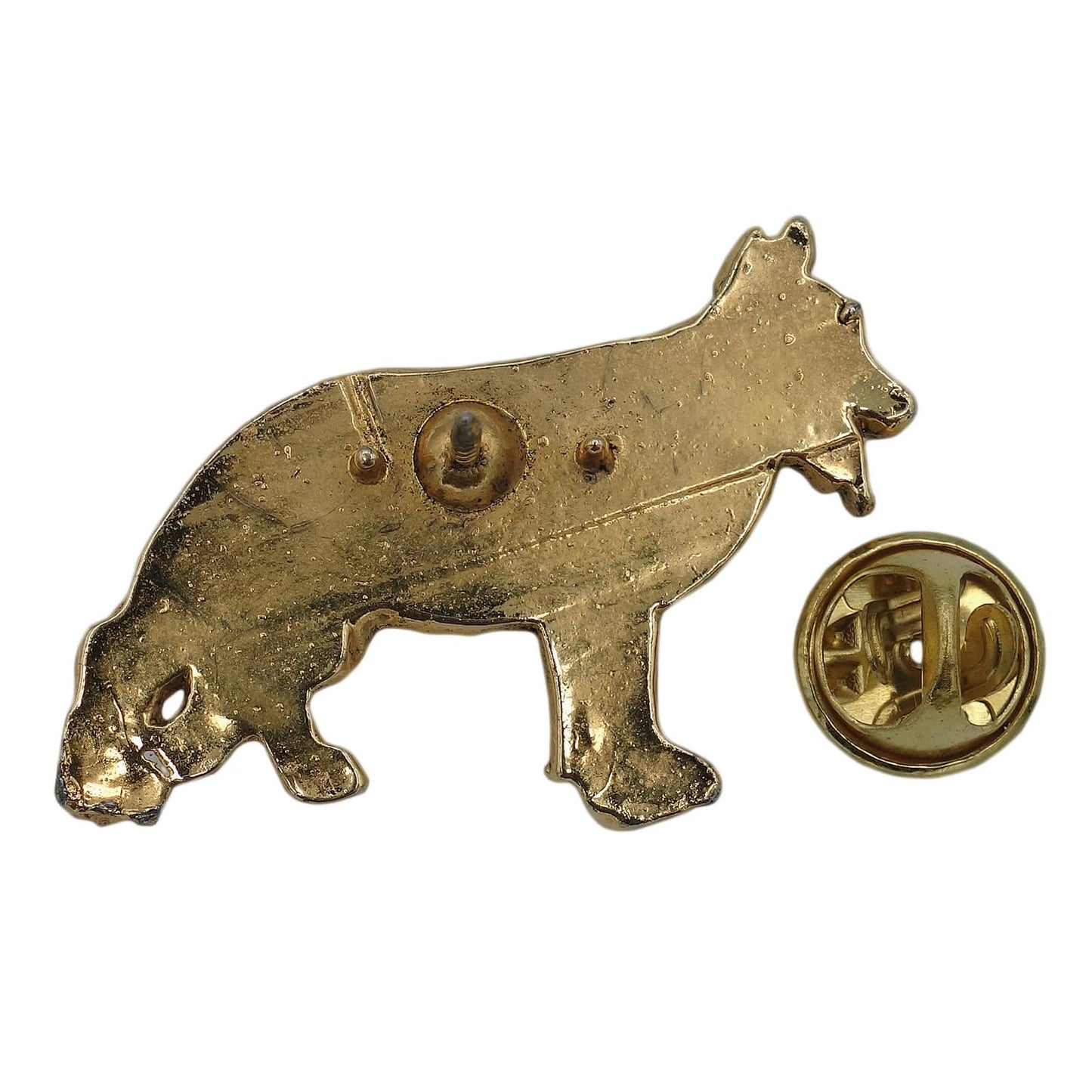 犬 ピンズ 動物 金色