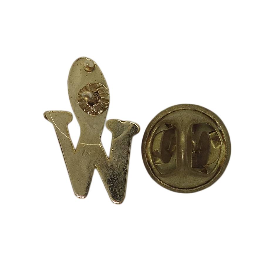 W ピンズ 留め具付き 文字・イニシャル