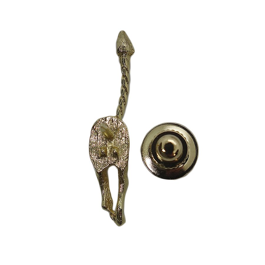 キリンの尻尾 ピンズ 金色 動物 留め具付き