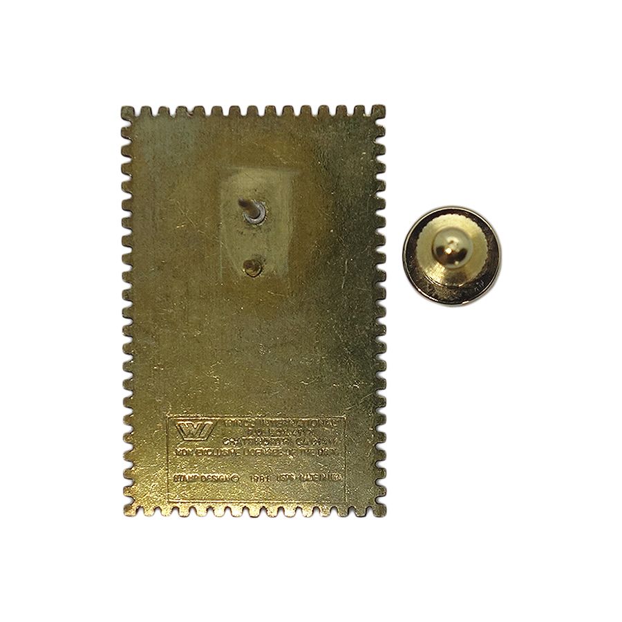 Massachusetts USA 20c 切手型 ピンズ 鳥 留め具付き