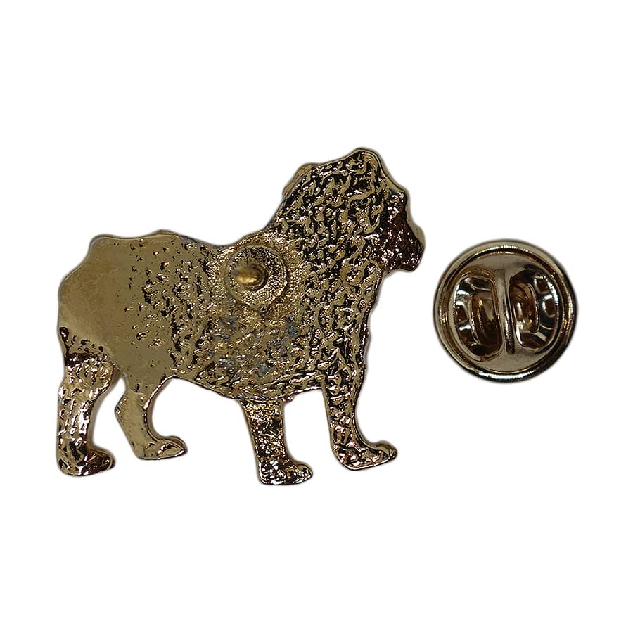 ブルドッグ ピンズ 犬 金色 動物 留め具付き