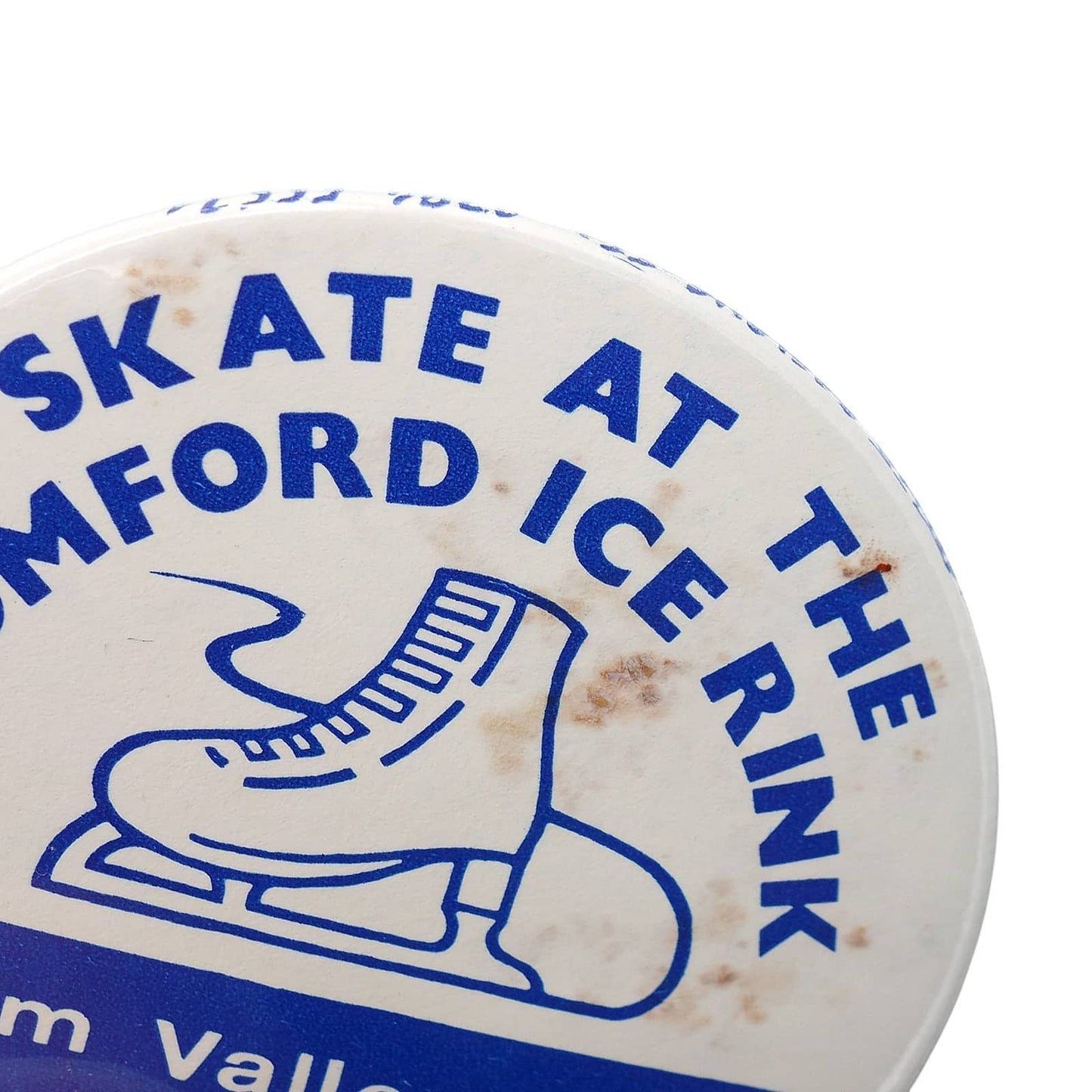 スケート靴 I SKATE AT THE ROMFORD ICE RINK 缶バッジ バッチ