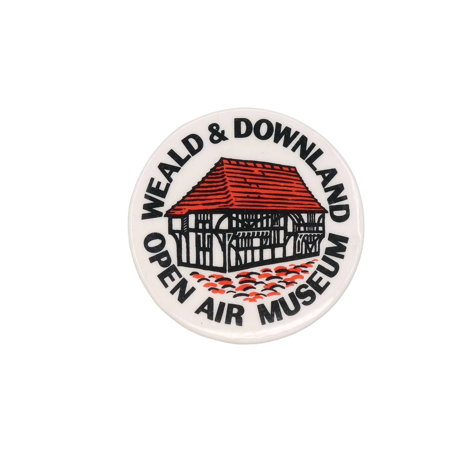 英国 WEALD & DOWNLAND OPEN AIR MUSEUM レトロ 缶バッジ 博物館 缶