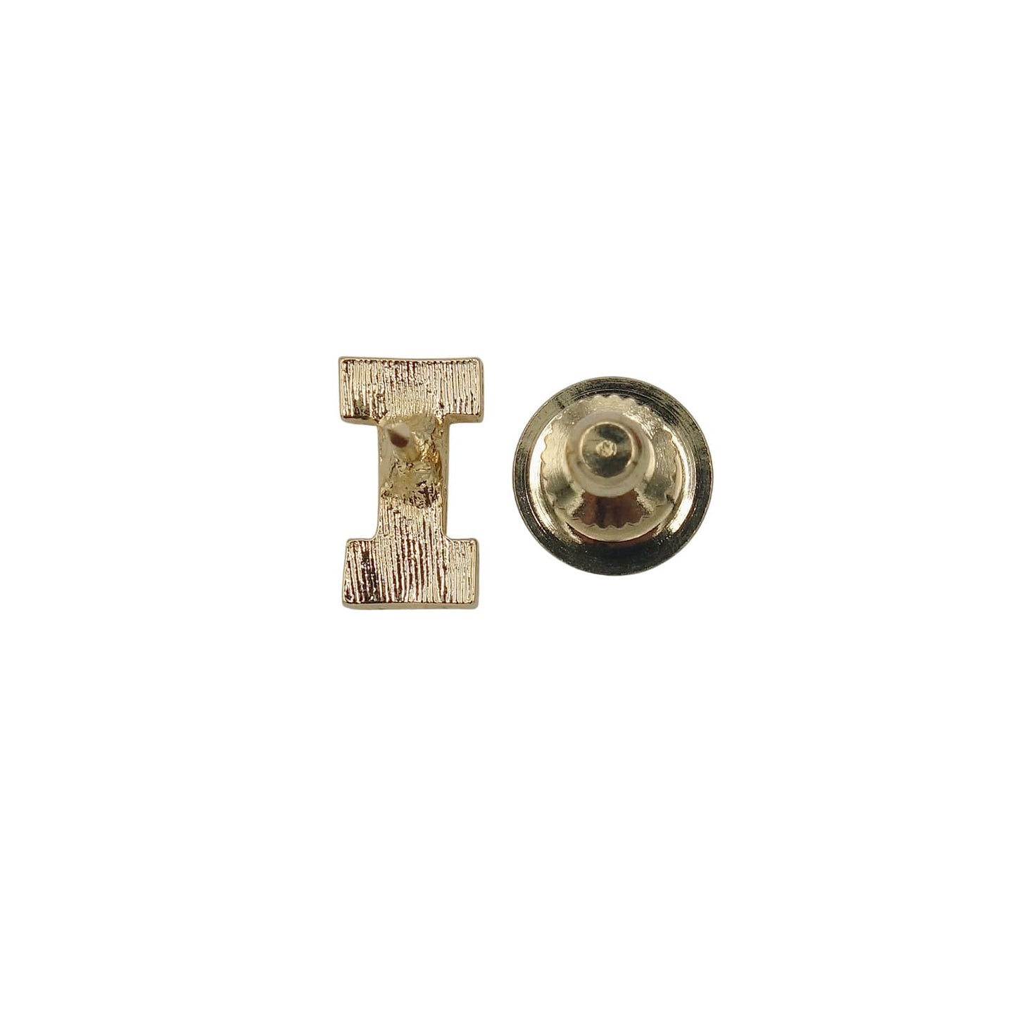 アルファベット イニシャル I ピンズ 文字 ラペルピン ピンバッチ 金色