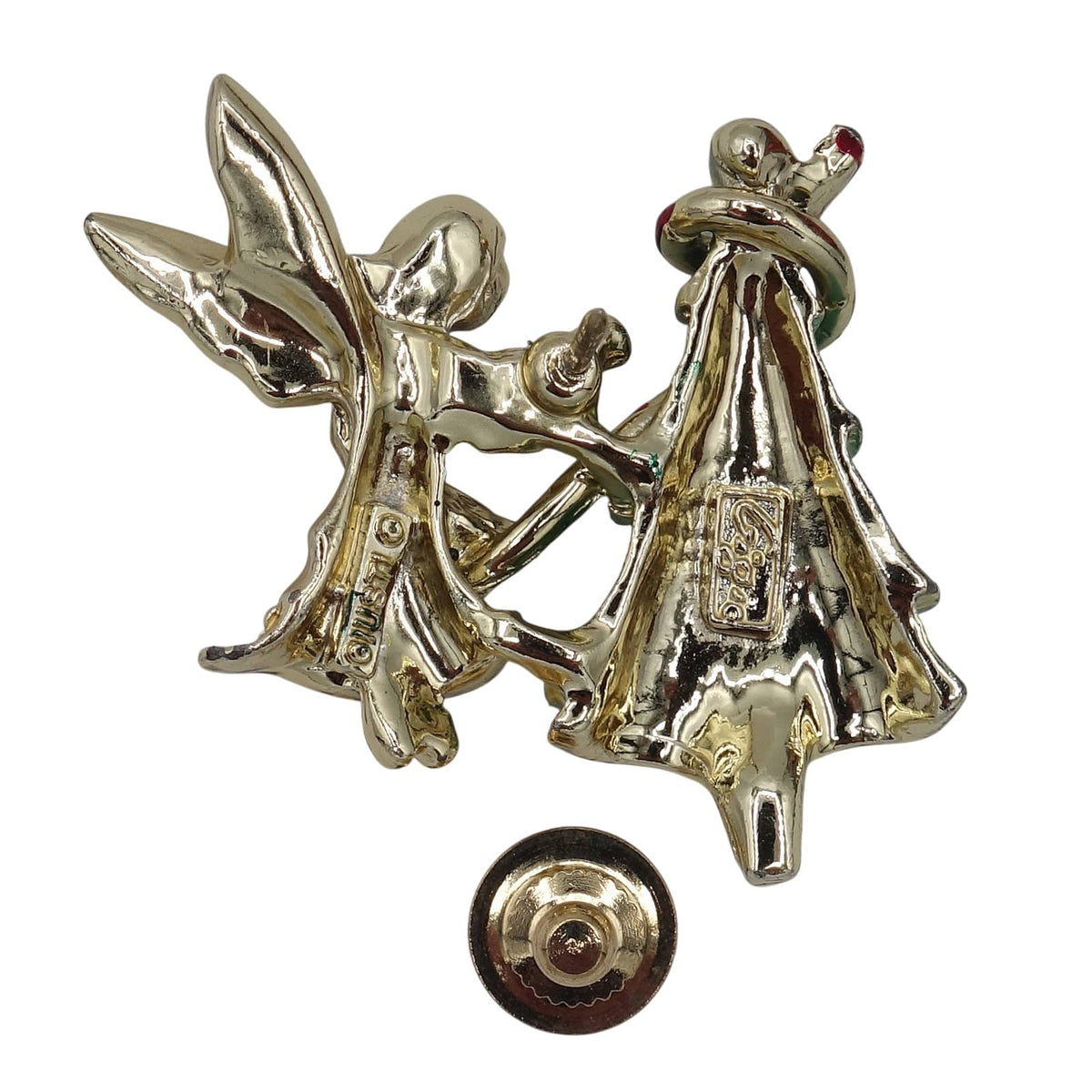 Gigi Giusti クリスマス ツリーと天使 レトロ ピンズ エンジェル アクセサリー ピンバッチ