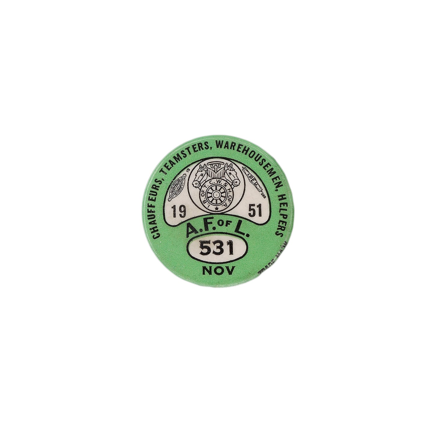 TEAMSTERS UNION 1951年 ビンテージ 缶バッジ バッチ