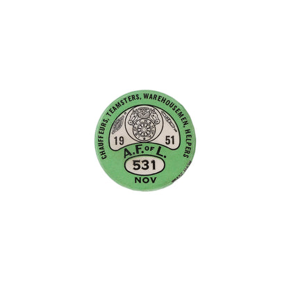 TEAMSTERS UNION 1951年 ビンテージ 缶バッジ バッチ