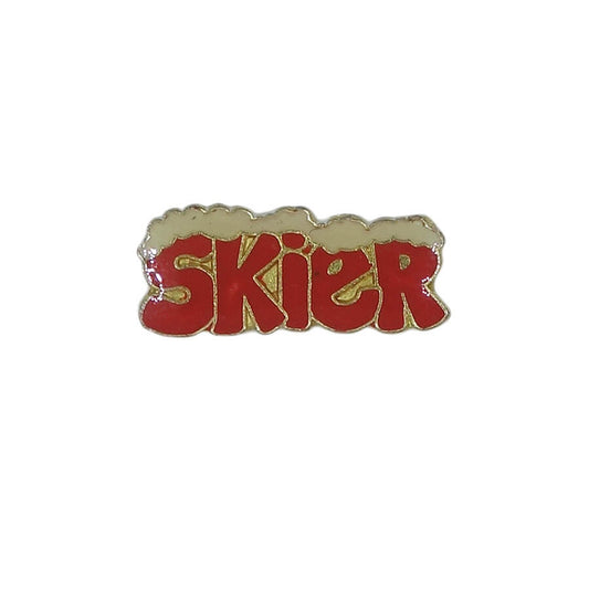 ピンズ 文字 SKieR スキーヤー 留め具付き レトロ
