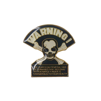 WARNING! スカル クロスボーン バイカー ピンズ