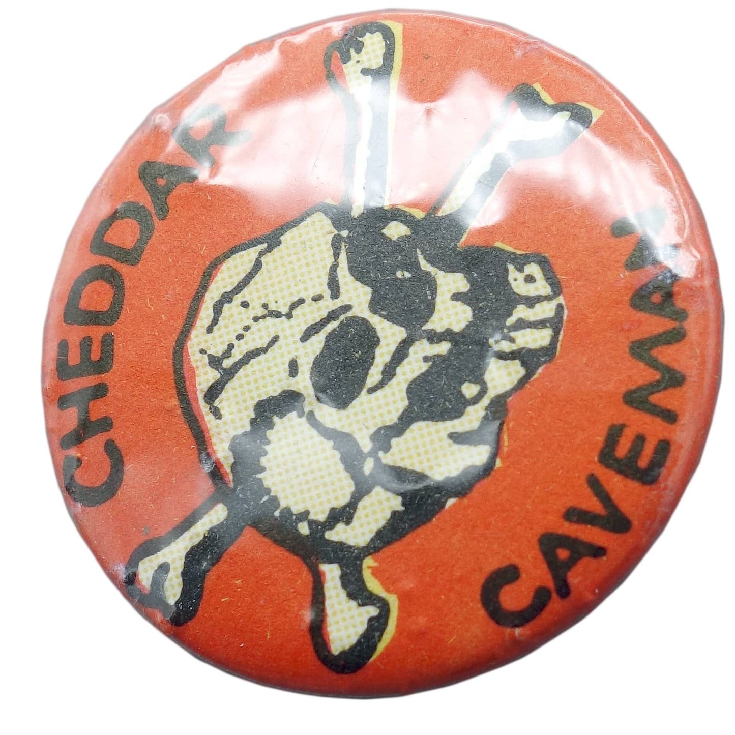 CHEDDAR CAVEMAN 缶バッジ バッチ クロスボーンスカル