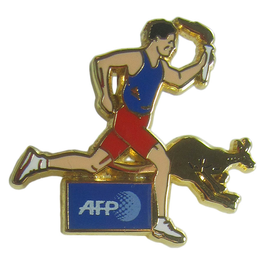 ピンズ シドニー オリンピック 聖火ランナー AFP通信社 カンガルー 留め具付き レトロ