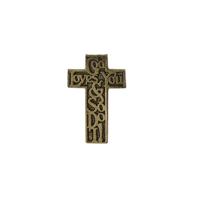 God Loves You & So Do I! 十字架 ピンズ クロス 留め具付き