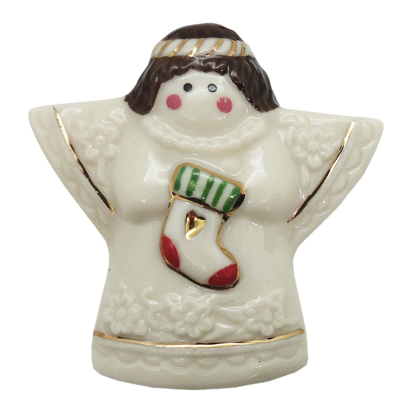天使 クリスマスソックス ピンズ 陶磁器 エンジェル 留め具付き
