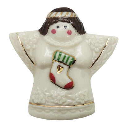 天使 クリスマスソックス ピンズ 陶磁器 エンジェル 留め具付き
