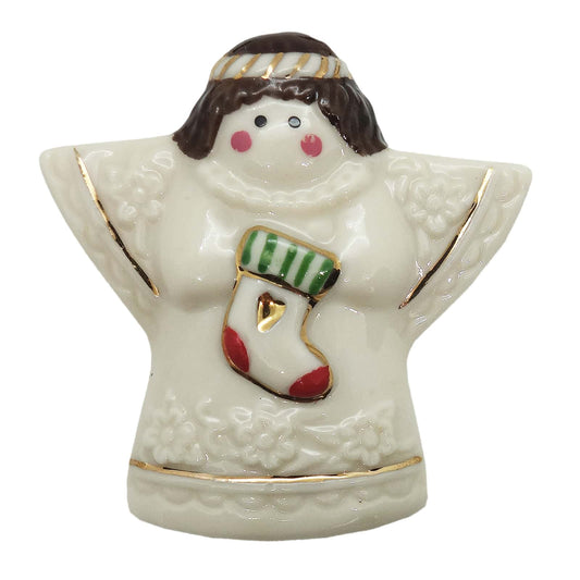 天使 クリスマスソックス ピンズ 陶磁器 エンジェル 留め具付き