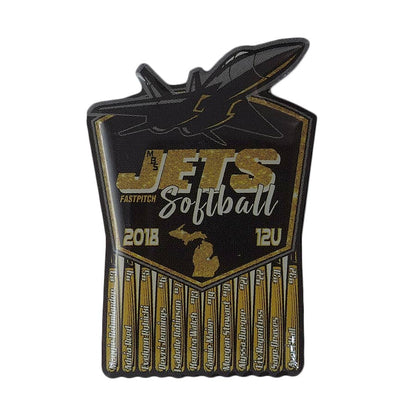 JETS Softball ピンズ ソフトボール 留め具付き