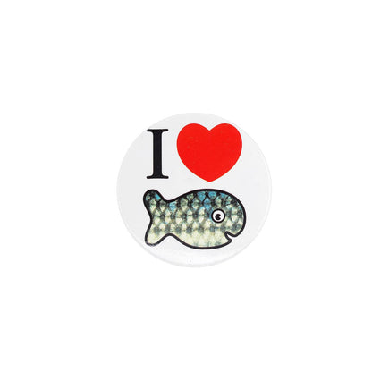 I Love Fish 缶バッジ バッチ 魚