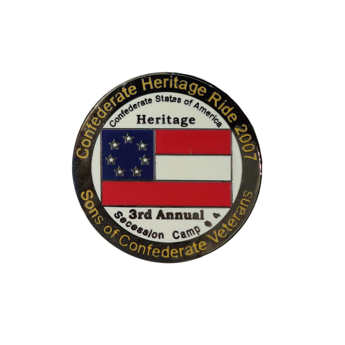 Confederate Heritage Ride 2007 ピンズ 留め具付き