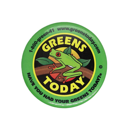 GREENS TODAY 栄養補助食品 缶バッジ バッチ カエル