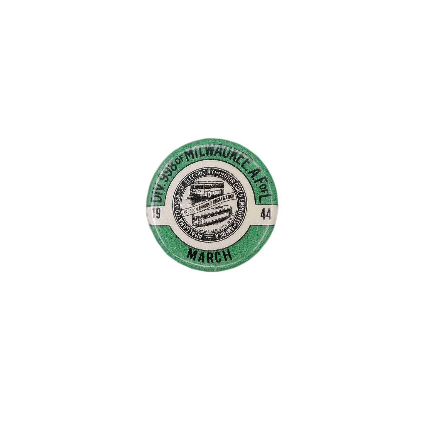 Amalgamated Transit Union 1944年 ビンテージ 缶バッジ バッチ