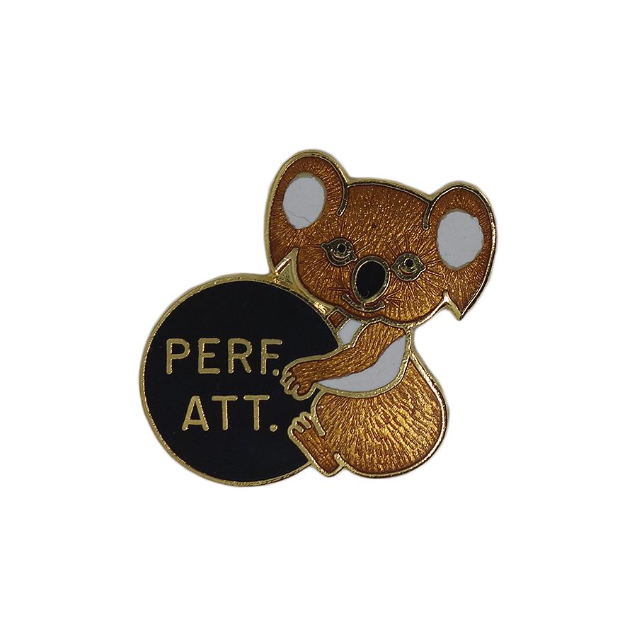 コアラ ボウリング ピンズ PERFECT ATTENDANCE 留め具付き