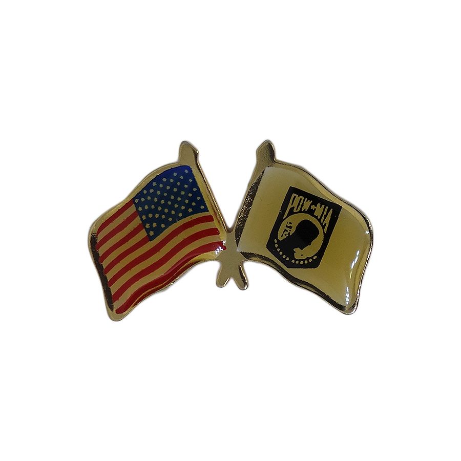 星条旗×POW MIA ピンズ 留め具付き