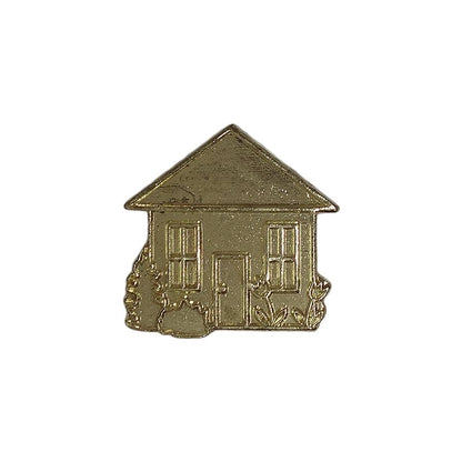家 ピンズ 金色 留め具付き