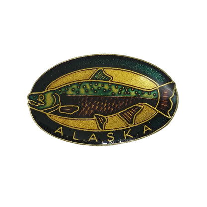 ALASKA キングサーモン ピンズ アラスカ州 留め具付き