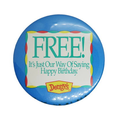 Denny's デニーズ 缶バッジ バッチ FREE!