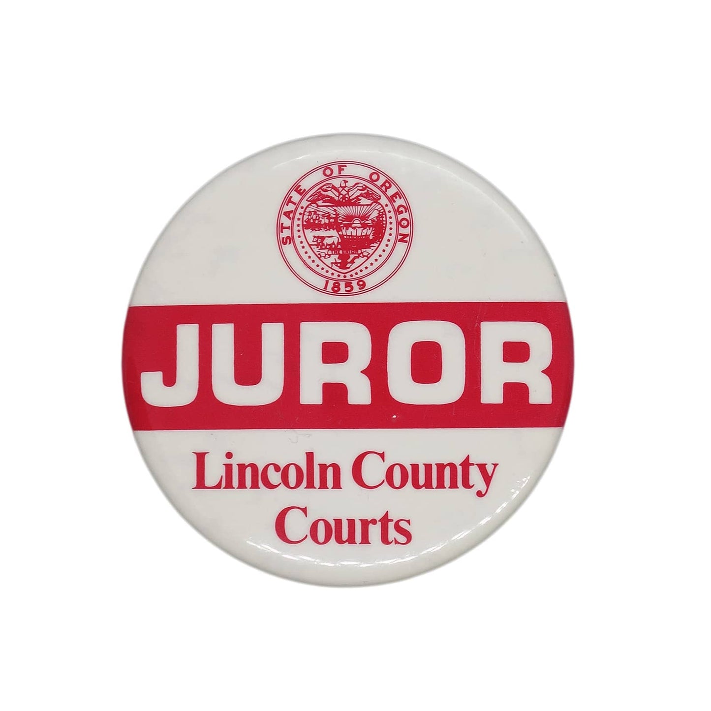 JUROR Lincoln County Courts 缶バッジ バッチ OREGON