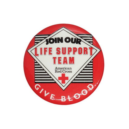American Red Cross 缶バッジ バッチ アメリカ赤十字 GIVE BLOOD
