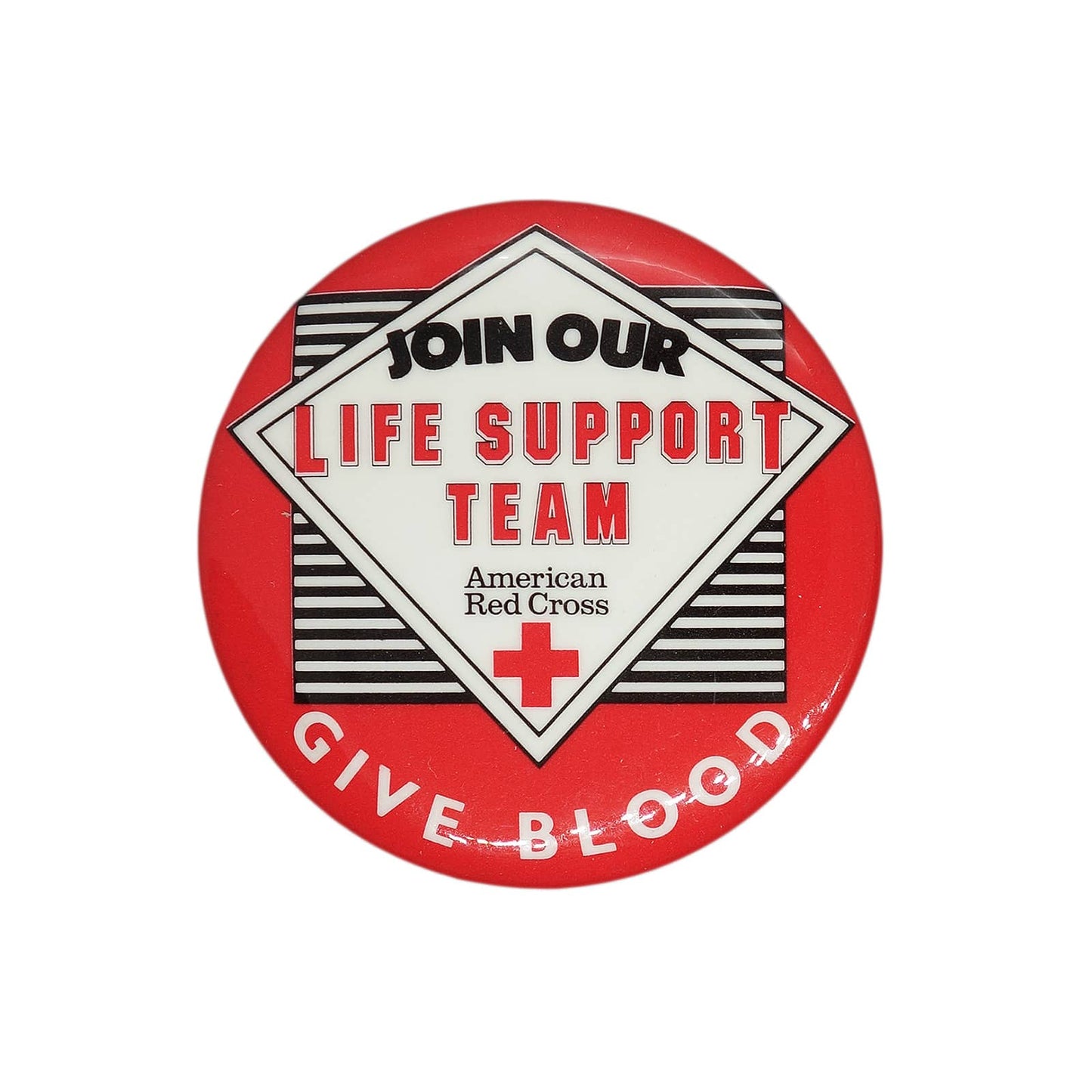 American Red Cross 缶バッジ バッチ アメリカ赤十字 GIVE BLOOD