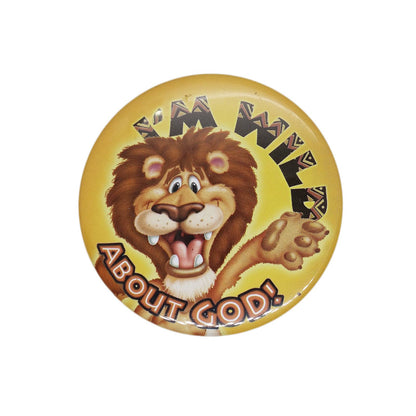 I'M WILD ABOUT GOD! 缶バッジ バッチ ライオン