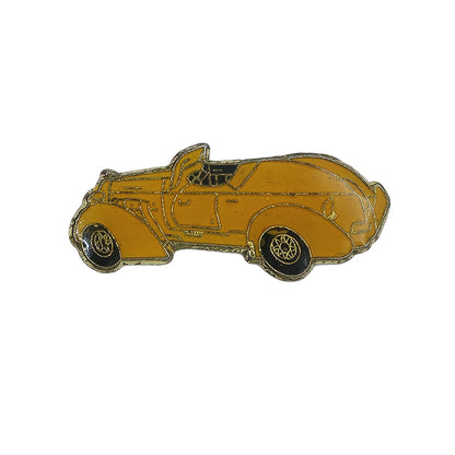 自動車 ピンズ 黄色 クラシックカー 留め具付き