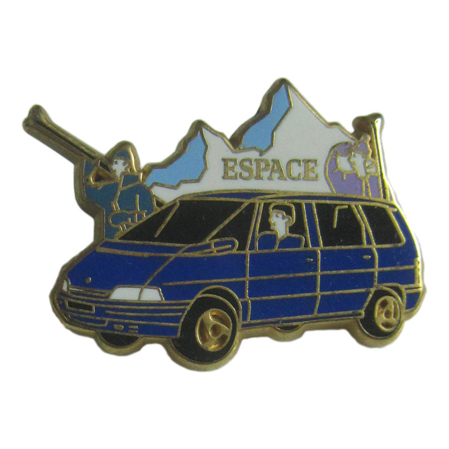 ピンズ 自動車 RENAULT ルノー ESPACE 青 留め具付き ピンバッジ レトロ