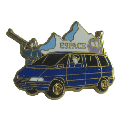 ピンズ 自動車 RENAULT ルノー ESPACE 青 留め具付き ピンバッジ レトロ