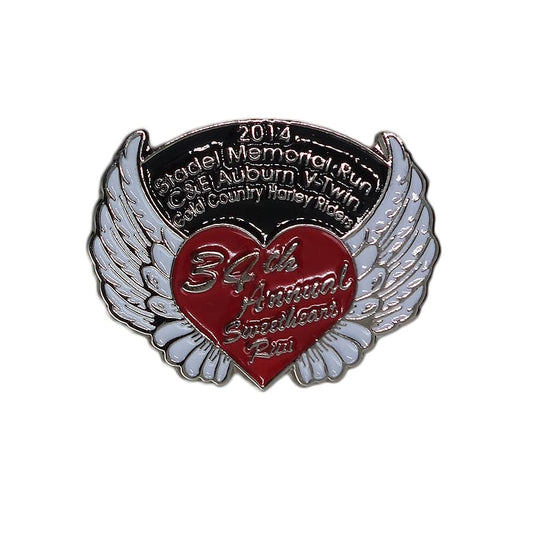 Memorial Run 2014 ピンズ 留め具付き ハートに翼
