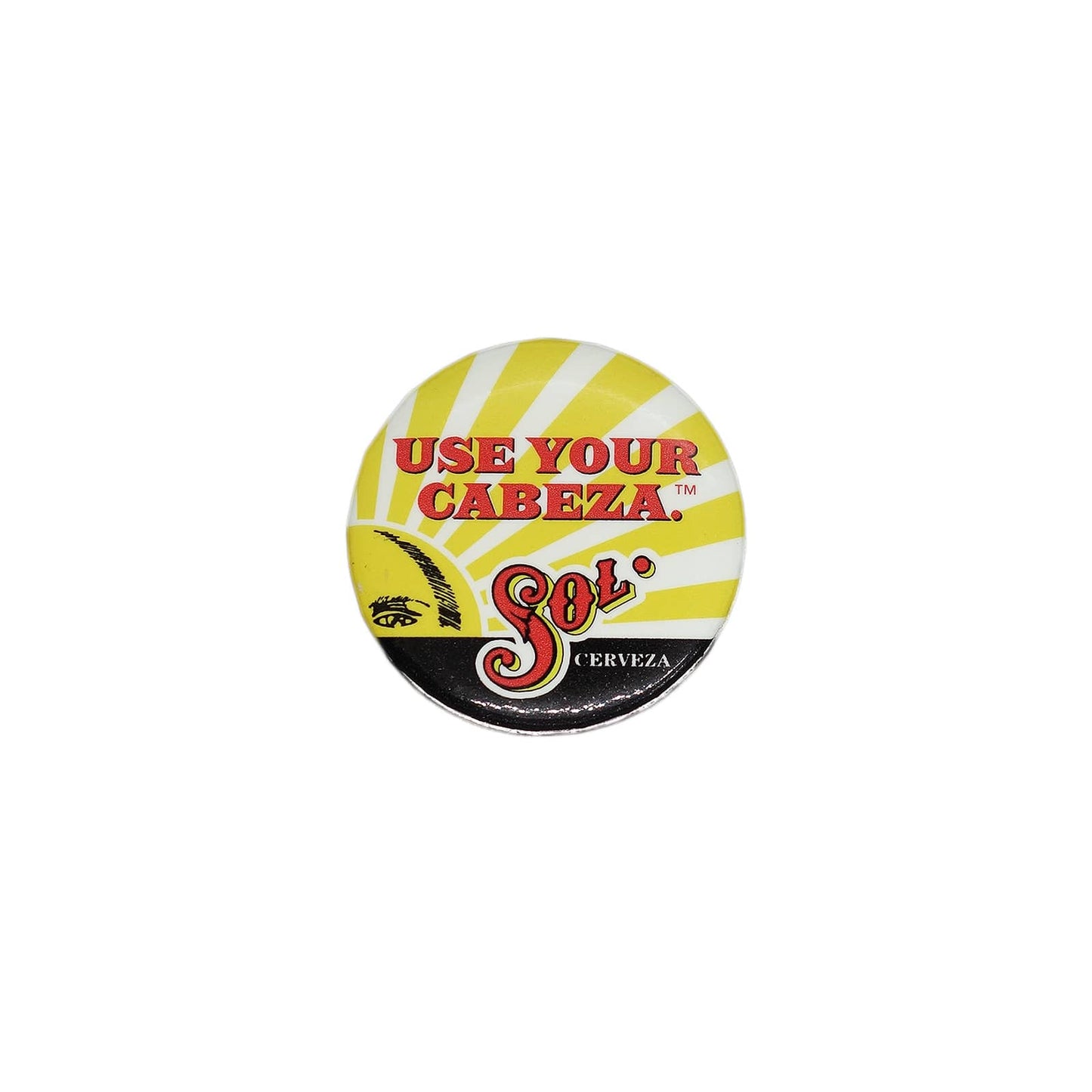 SOL ソル メキシコビール 缶バッジ バッチ USE YOUR CABEZA.