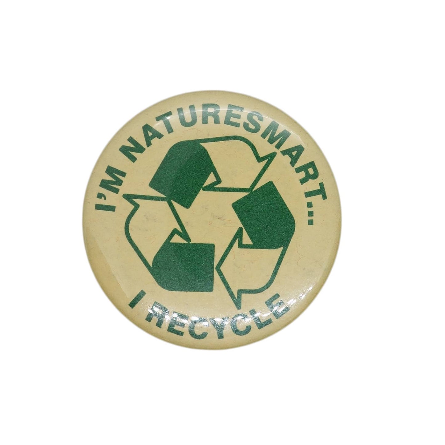 I'M NATURESMART... I RECYCLE 缶バッジ バッチ リサイクルマーク