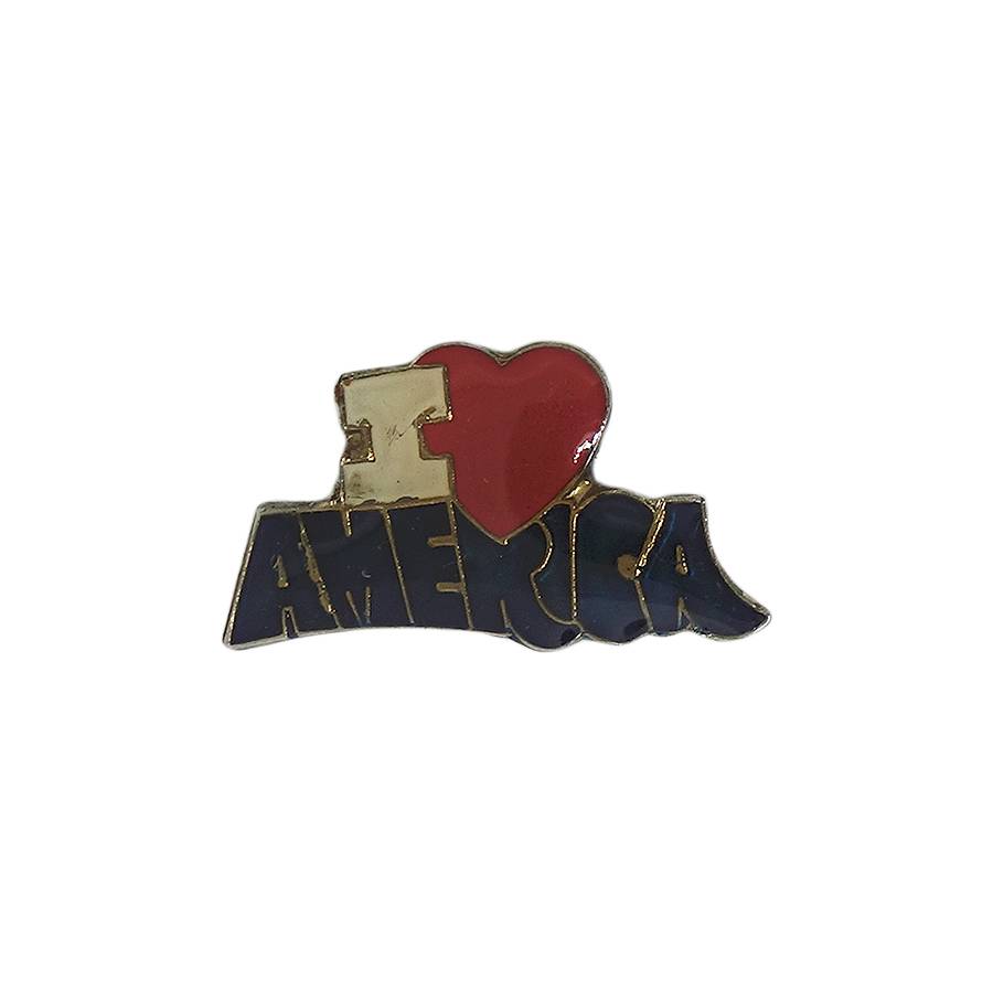 I LOVE AMERICA ピンズ ハート 留め具付き
